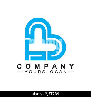 Initial letter B love heart logo design Stock Vector