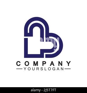 Initial letter B love heart logo design Stock Vector