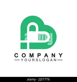Initial letter B love heart logo design Stock Vector