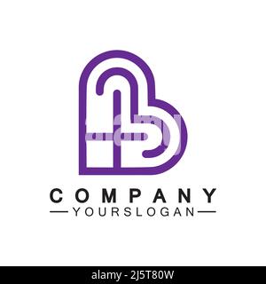 Initial letter B love heart logo design Stock Vector