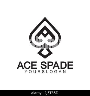 Ace of Spades icon logo design. Flat related icon for web and