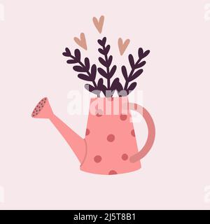 Branches in a watering can Stock Vector