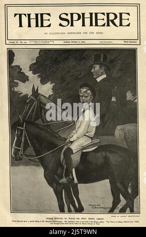 Prince Edward of Wales(later King Edward VIII), His firest Riding Lesson, 1902 Stock Photo