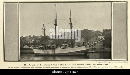 Fram a ship that was used in expeditions of the Arctic and Antarctic regions by the Norwegian explorers Fridtjof Nansen, Otto Sverdrup, Oscar Wisting, and Roald Amundsen between 1893 and 1912. Stavanger, Norway Stock Photo