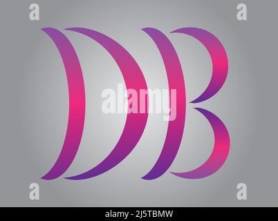 Vector graphics showing a monogram consisting of the letters D and B created as a result of transformations and merging a circle. Stock Vector