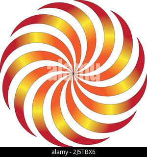 Vector graphics depicting an object resulting from a series of transformations and connection of circles. Thanks to the use of a gradient, a 3D effect Stock Vector