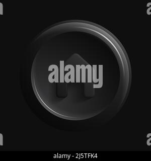 Black Home Icon. 3D Round House Button. Vector illustration Stock Vector