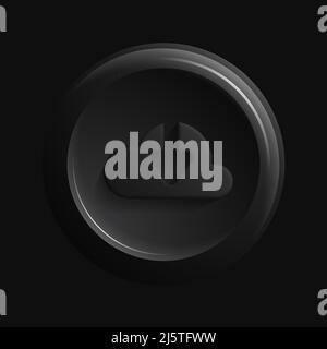 Data Clouding Round Icon. Dark Version. Vector illustration Stock Vector