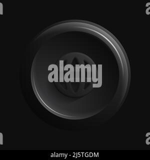 Black Web Icon. Internet, Network Globe Isolated 3D Button. Vector illustration Stock Vector