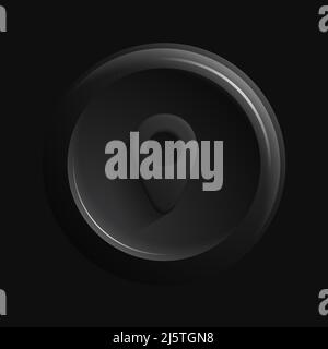 Geolocation 3D Icon. Dark App Logo. Vector illustration Stock Vector