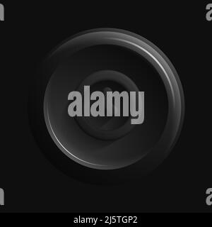 Black Clock Icon. Isolated 3D Round App Button. Vector illustration Stock Vector