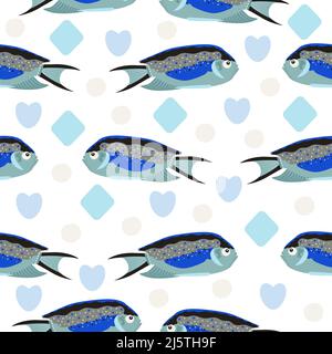 Angelfish, bright colorful seamless pattern Stock Vector
