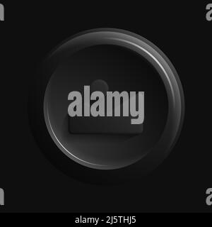 3D Gallery Icon. Black Isolated App Button. High quality photo Stock Vector