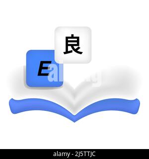 multi language translator dictionary Stock Vector