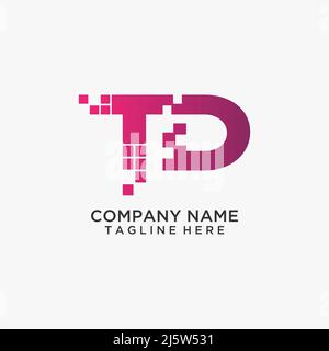 Letter TD digital logo design Stock Vector
