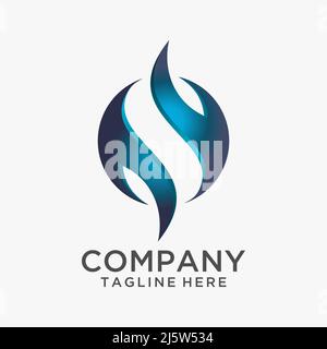Sphere fire logo design Stock Vector