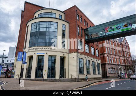Derry, UK- April 13, 2022: North West Regional College in Derry, Northern Ireland Stock Photo