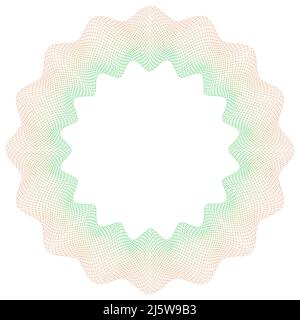 Money watermark. Geometric round, spiral and reliable guilloches for a passport or check Stock Vector