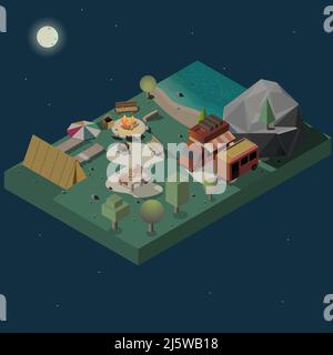 Vector isometric low poly recreation room interior Stock Vector Image ...