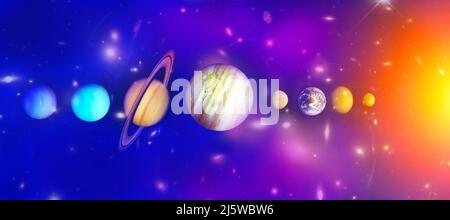 Planets of the solar system. Mixed media Stock Photo