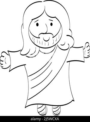 Jesus the Messiah Isolated Coloring Page for Kids Stock Vector Image ...