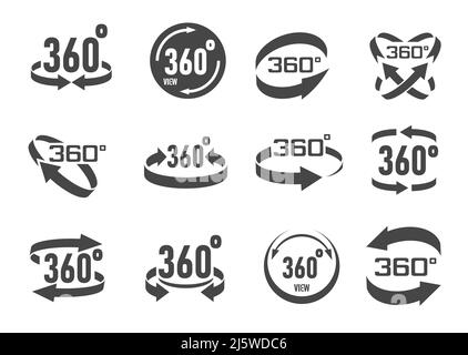 Arrows of 360 degree view in different directions Stock Vector Image ...