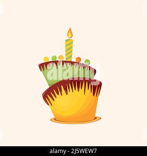 Cupcake, cake, sweet pastry, cupcake with colored icing and colorful details. 3d realistic food icon. Realistic vector illustration. Holiday cooking Stock Vector