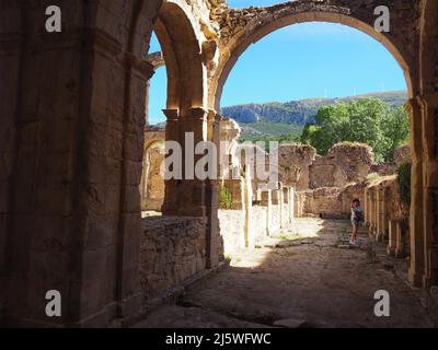 Monastery of Santa Maria de Rioseco, in the province of Burgos. Spain. Stock Photo