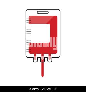 Red blood bag vector icon logo isolated Stock Vector