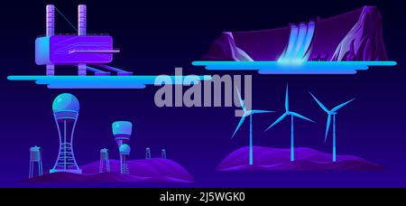 Renewable energy station color vector illustration Stock Vector Image ...