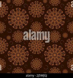 Batik indonesia fabric design template. Beautiful seamless abstract geometric flowers pattern. Retro Stylish graphic design. brown vintage ornament Stock Vector