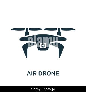 Air Drone icon. Monochrome simple Artificial Intelligence icon for templates, web design and infographics Stock Vector