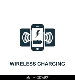 Wireless Charging icon. Monochrome simple Artificial Intelligence icon for templates, web design and infographics Stock Vector
