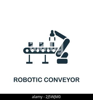 Robotic Conveyor icon. Monochrome simple Artificial Intelligence icon for templates, web design and infographics Stock Vector