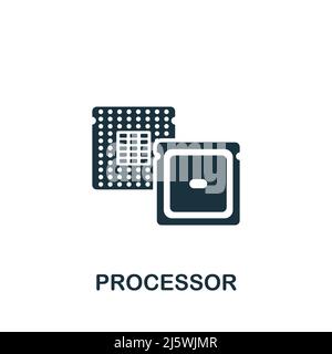 Processor icon. Monochrome simple Artificial Intelligence icon for templates, web design and infographics Stock Vector