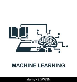Machine Learning icon. Monochrome simple Artificial Intelligence icon ...