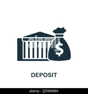 Deposit icon. Monochrome simple Banking icon for templates, web design and infographics Stock Vector