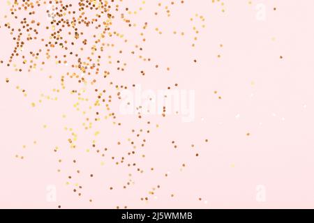 Golden Glitter Confetti Sparkles Pastel Pink Background Flat Lay Top Stock  Photo by ©IrynaBudanova 596190940