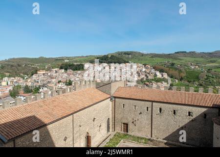 castello medievale - Paese di Montalbano Elicona, provincia di Messina, borgo dei borghi 2015, splendido borgo medievale molto caratteristico Stock Photo