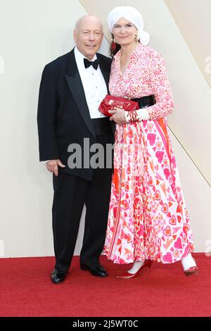 Julian Fellowes and Emma Joy Kitchener, Downton Abbey: A New Era - World Premiere, Leicester Square, London, UK, 25 April 2022, Photo by Richard Golds Stock Photo