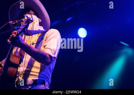 April 25, 2022, San Diego, CA, United States of America: Orville Peck performs his eclectic mix of psychedelic outlaw country on Monday, April 25th, 2022 at Humphrey's By The Bay in San Diego, California. Mr. Peck is from South Africa and based in Canada. He also recently performed at Coachella 2022 and his influences include goth, punk, rock, country, and pop. Mr. Peck has collaborated with artists such as Lady Gaga and Shania Twain  (Credit Image: © Rishi Deka/ZUMA Press Wire) Stock Photo