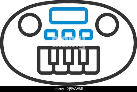 Synthesizer Toy Icon. Editable Bold Outline With Color Fill Design. Vector Illustration. Stock Vector
