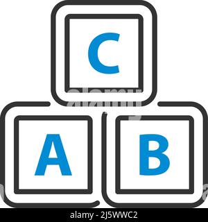 Box Of Bricks Icon. Editable Bold Outline With Color Fill Design. Vector Illustration. Stock Vector