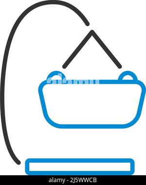 Baby Hanged Cradle Icon. Editable Bold Outline With Color Fill Design. Vector Illustration. Stock Vector