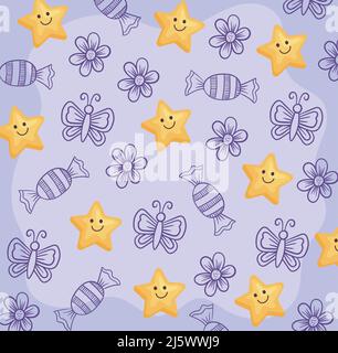 beautiful childhood pattern Stock Vector