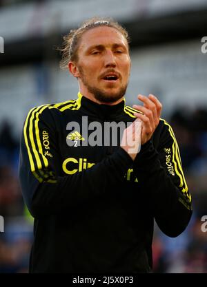 LONDON, United Kingdom, APRIL 25: Luke Ayling of Leeds United  during the pre-match warm-up  during Premier League between Crystal Palace and Leeds Un Stock Photo