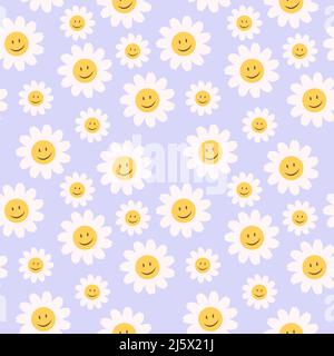 Colorful smiley face flower background illustration Stock Vector Image &  Art - Alamy