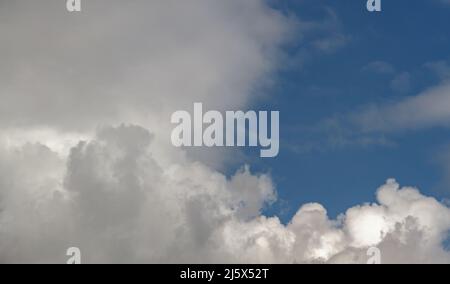 Natural daylight and white clouds floating on blue sky Stock Photo