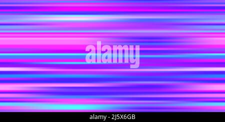 Colorful neon blue and purple lines abstract seamless pattern. Iridescent holographic backdrop. Vibrant background in 80s and 90s style. Unicorn wallp Stock Vector