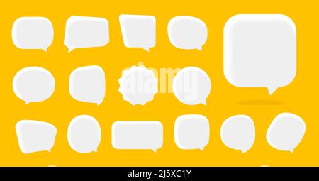 Set of 3D speech bubble. Chat volumetric icon set icon collection vector Stock Vector